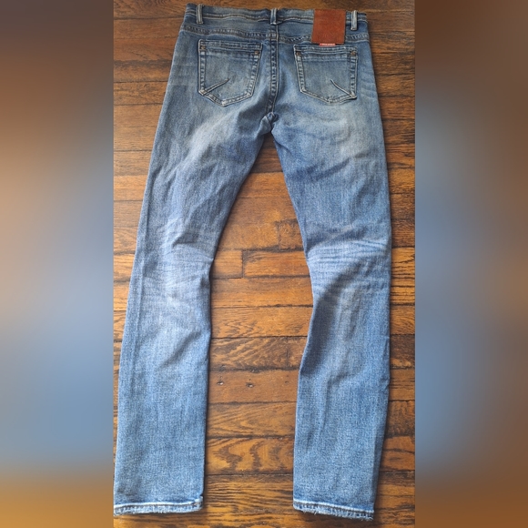 Cote De Nuits Distressed Patched Skinny Jeans size 36x33 - Picture 10 of 12